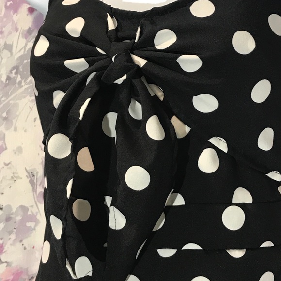 Polka Dot Tie Front Spaghetti Strap Romper - Picture 3 of 8